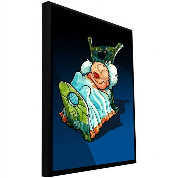 Luis Peres "Kids In Bed 2" Floater-Framed Gallery-Wrapped Canvas