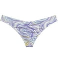 thumbnail image 3 of Botmois Men's Thongs Print Mini Bikini G-String Ultrathin Tangas Soft Low-rise Micro Briefs Comfortable T-Back Underwear Purple Wave X, 3 of 3