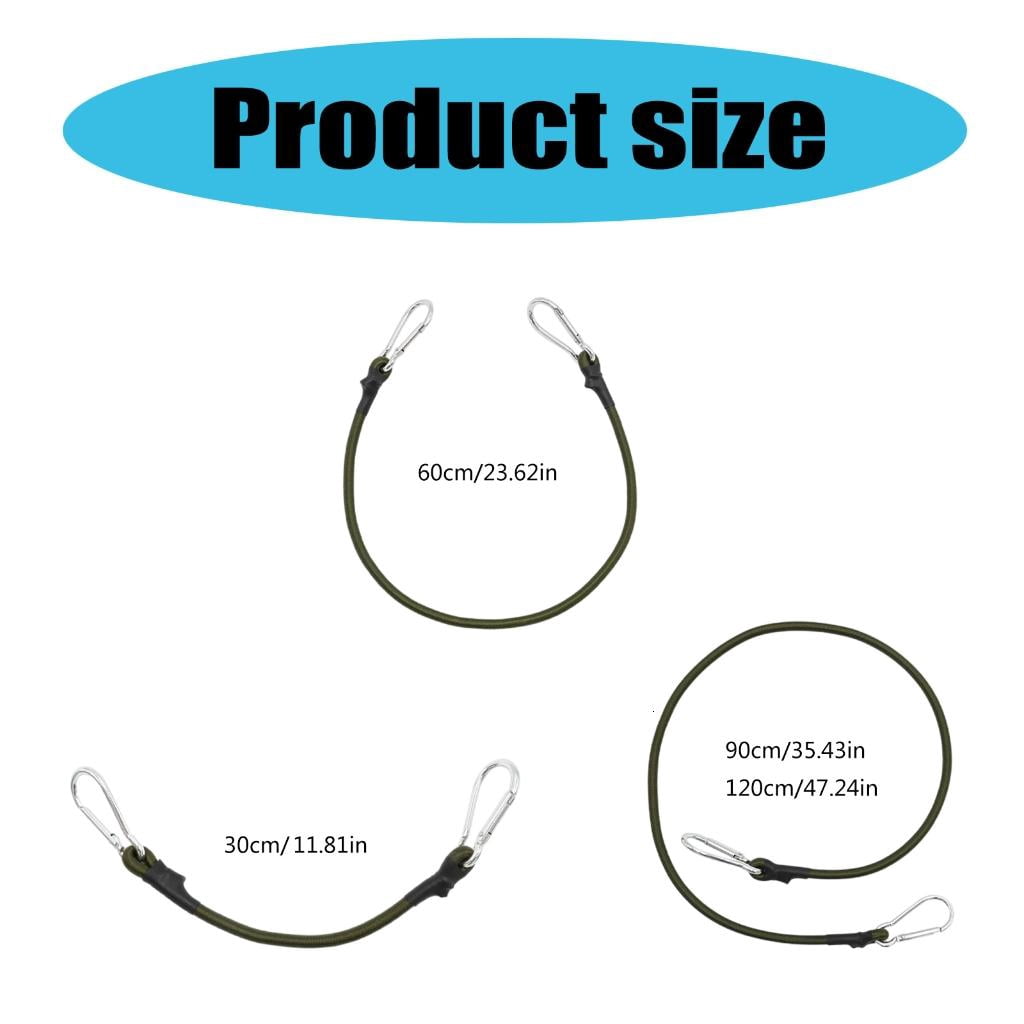 Yihuala 5Pcs Elastics Bungee Strap with Carabiner Hook for Camping Bungee Cords with Carabiner Clip, Long Carabiner Bungee Cord