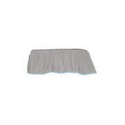 Baby Doll Bedding Solid Two Tone Crib Skirt/Dust Ruffle, Grey/Blue