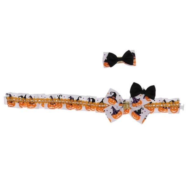 2 unids / set horquilla decorativa para mascotas collar de Navidad conjunto collar de cuello de Navidad para Halloween mascota gat L