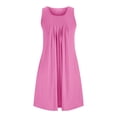 thumbnail image 2 of Ladies Fashion Casual Loose Solid Color With Pocket Cute Beach Outfits for Women French Swing Dress Woman's Dresses Summer Casual Dress for Women Short Sleeve Long Dress for Women Casual Cute Dresses, 2 of 6