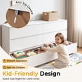 thumbnail image 2 of Ktaxon Fluted 6 Drawer Double Dresser Wood Dresser Storage Cabinet Drawer Organizer Chest of Drawers for Bedroom, White, 2 of 11