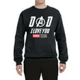 thumbnail image 2 of Wild Bobby, Dad I Love You 3000 Endgame Superhero Gift Idea, Father's Day, Unisex Crewneck Graphic Sweatshirt, Black, Small, 2 of 4