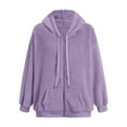 thumbnail image 4 of Timegard Hoodies for Women Plus Size Full Zipper Fleece Warm Jackets Fall Winter Casual Loose Comfy Coat, 4 of 5