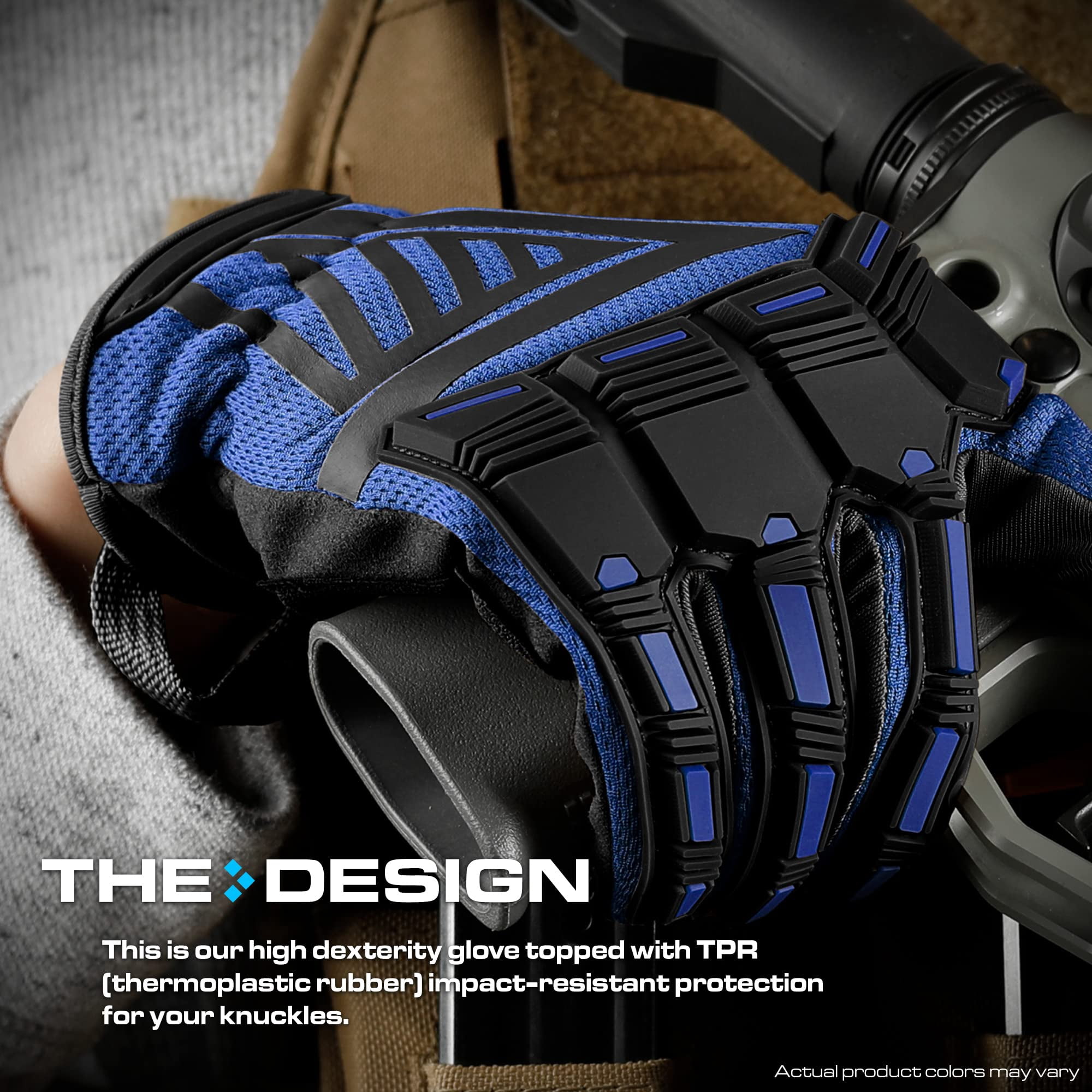 Glove Station Impulse Guard Small, Blue PU Leather Men's Motorcycle Gloves