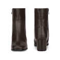 thumbnail image 5 of BLISSFUL STEP Women's Ankle Boots Chunky Heel Square Toe Side Zip Faux Leather Booties Coffee 9.5, 5 of 5