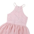 thumbnail image 5 of RUNQHUI Kids Girls Christening Halter Sundress Pageant Easter Evening Gown Bridesmaid Birthday Party Pearl Pink 16, 5 of 7