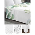 thumbnail image 5 of Twin Size Flat Sheet Only, Sage Green Eucalyptus Soft Brushed Microfiber Bed Sheets, Farmhouse Botanical Leaves Hotel Quality Breathable Bedding Top Sheet, Easy Care, 66"x96", 5 of 9