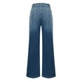 thumbnail image 6 of High Waisted Wide Leg Jeans for Women, Vintage Stretchy Straight Flare Leg Elastic Waist Boot Cut Denim Pants Dark Blue M, 6 of 8
