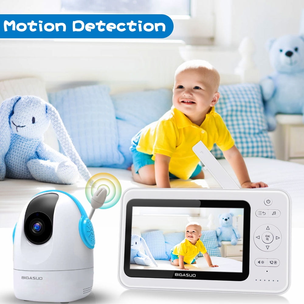 Bigasuo Baby Monitor 5 7p Large Lcd Screen Audio Video Baby Monitor With Night Vision Support Multi Camera Two Way Talk Temperature Sensor Built In Lullabies Walmart Com