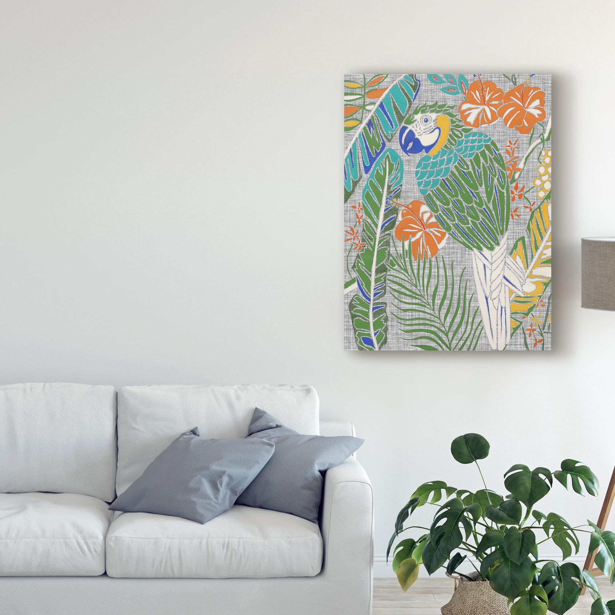 Trademark Fine Art 'Tropical Macaw' Canvas Art by Chariklia Zarris