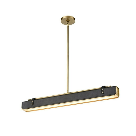 PD307931VBTL-Kuzco Lighting-Valise - 31.5 Inch 35W 1 LED Pendant-Vintage Brass/Tuxedo Leather Finish