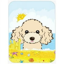 Caroline's Treasures Buff Poodle Summer Beach Glass Cutting Board Large