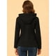 thumbnail image 5 of Chaquetón Allegra K con capucha y bolsillos profundos cremallera delantera corta tipo trenca para mujer Negro S, 5 of 6