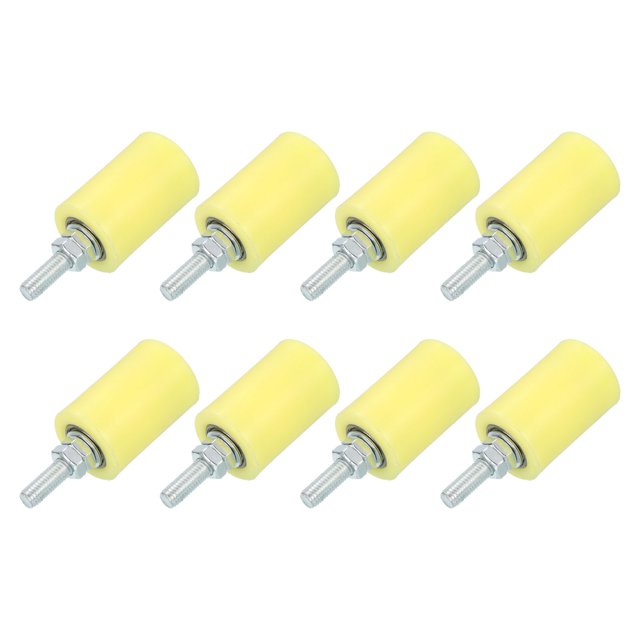Uxcell Slide Gate Guide Roller, Nylon Rollers Gate Support Assembly, Universal Door Pulley Wheels for Sliding Rolling Gate Yellow 2.3"
