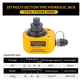 thumbnail image 2 of 10T-50T Hydraulic Jack Multi-Sect Stroke 24-65mm Hydraulic Cylinder Ultra-thin Multi-sect Lifting Jack ,Effortless Lifting, 2 of 7