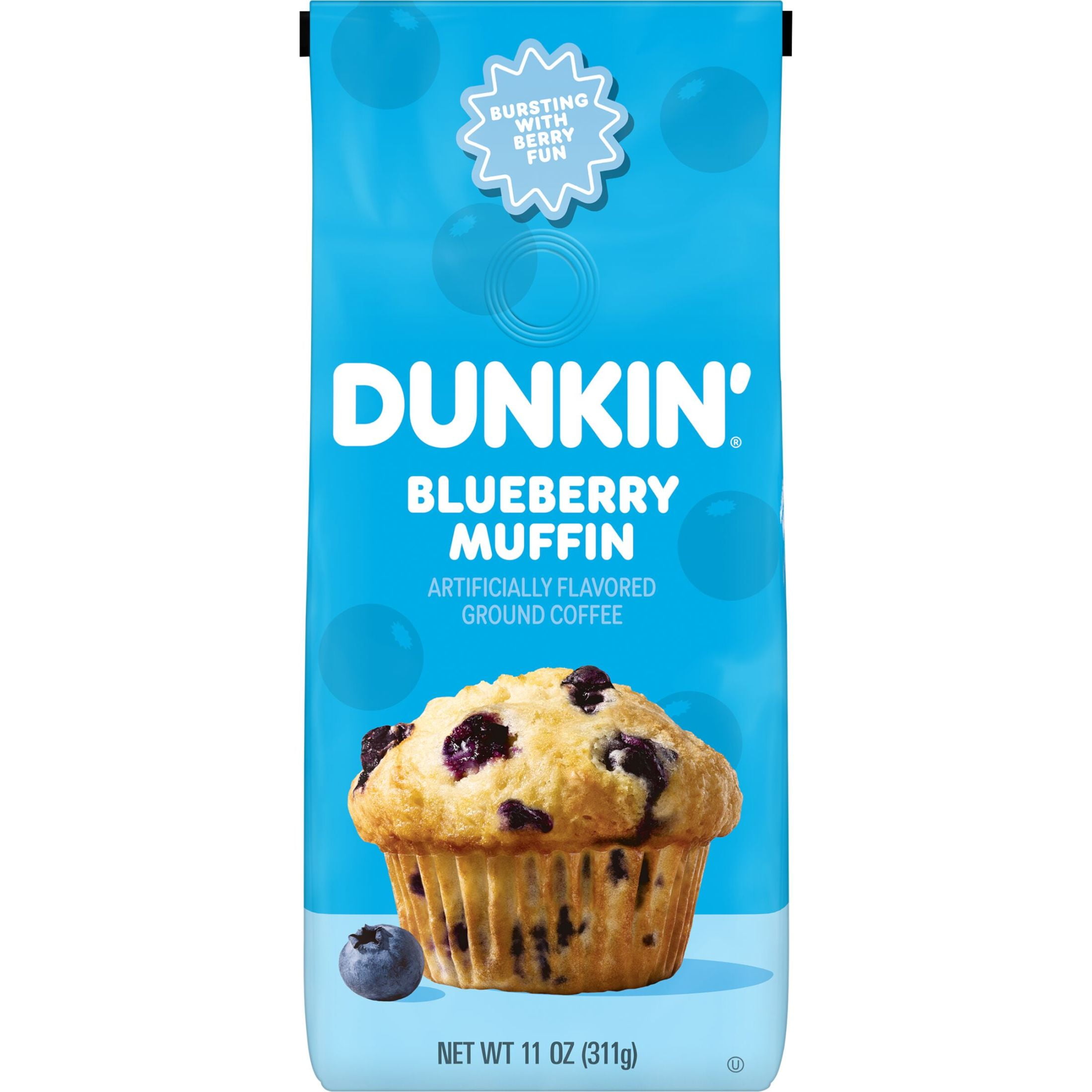 (3 pack) Dunkin’ Blueberry Muffin Medium Roast Ground Coffee, 11 oz
