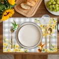 thumbnail image 4 of Spring Forsythia Flowers Placemats Set of 8, Yellow Floral Hummingbird Gray Plaid Placemats for Dining Table, Place Mats for Kitchen Tabletop, Waterproof Wipeable Dining Table Mats Set, 4 of 9