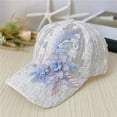 thumbnail image 2 of HNMKIU Sun Shading Sunscreen Korean Lace Hollow Flower Baseball Cap Casual Fashion Breathable Adjustable Lightweight Unisex Outdoor Summer Headwear Beige - One Size, 2 of 4