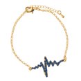 thumbnail image 1 of de de del de de imitación Brazalete de cadena de eslabones ajustables Moda Cadena de oro Cristal azul, 1 of 9