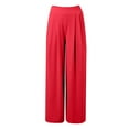 thumbnail image 3 of Women's Solid Color Stretchy Wide Leg Long Palazzo Pants Straight Leg Corduroy Pants Womens Sweatpants Women Pockets Petite Pants for Women Work Casual Womens Cargo Pants Pants Women Casual Work, 3 of 6