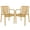 Yellow, variant on Safavieh Holly Polyethylene Outdoor Dining Arm Chairs - Set of 2, White