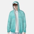 thumbnail image 2 of Fotbe Blue And Turquoise Chaqueta con Protección Solar UPF 50+ para Hombre y Mujer, Camisa con Capucha y Bolsillos-Medium, 2 of 7