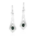 thumbnail image 2 of Ornate Marcasite & Oval Abalone Shell Inlay Sterling Silver Dangle Earrings, 2 of 5