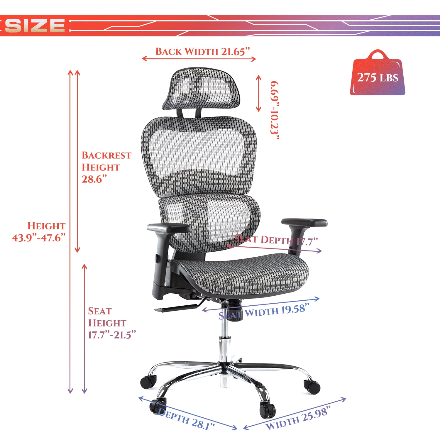 Buy Smugdesk Office Chair, Ergonomics Mesh Chair Computer Chair Desk