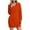 Orange, variant on cfhntfmh Womens Long Sleeve Dress Lapel Collared V Neck Sweatshirt Dress Loose Solid Color Mini Dresses Fall