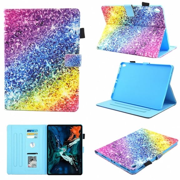 iPad Pro 11 inch 2018 Case, Allytech [Not Supported Apple Pencil Magnetic Attachment] Smart Book Style Stand Protective Case for Apple iPad Pro 11 Inch Tablet (2018), Colorful Diamond