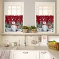 thumbnail image 4 of Christmas Gnome Kitchen Curtains and Valances Set, Winter Xmas Trees Bird Snowflakes Red Rod Pocket Window Valance 18 Inch Window Curtain Panels for Living Room Bedroom Laundry, 27.5x36in, 3 Pieces, 4 of 7