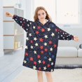 thumbnail image 5 of FORMRS Wearable Blanket Hoodie with Sleeves for Kids Cozy Flannel Sweatshirt, Red Starry Pattern, 5 of 7