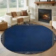 thumbnail image 2 of Round Rugs 6 Ft, Navy Blue Geometric Non Slip Area Rugs for Kitchen Bedroom Entryway, Farmhouse Geo Retro Art Watercolor Washable Carpet Runner Rug Floor Mats for Bedroom Home Decor, 2 of 9