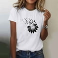 thumbnail image 2 of Womens T Shirts Cute Sunflower Graphic Tees Crewneck Short Sleeve Summer Tops Casual Loose Cotton Tshirts, 2 of 5
