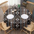thumbnail image 3 of Round Waterproof Tablecloth 60×60 Inch, Boho Style Reusable Indoor/Outdoor Durable Table Cover for Party Kitchen Dinner Room Decor, 3 of 6