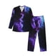 thumbnail image 1 of Balery Purple And Blue Nebula Pijama para Hombre de Dos Piezas con Manga Larga, Conjunto de Dormir y Descanso Suave con Bolsillos-Large, 1 of 7