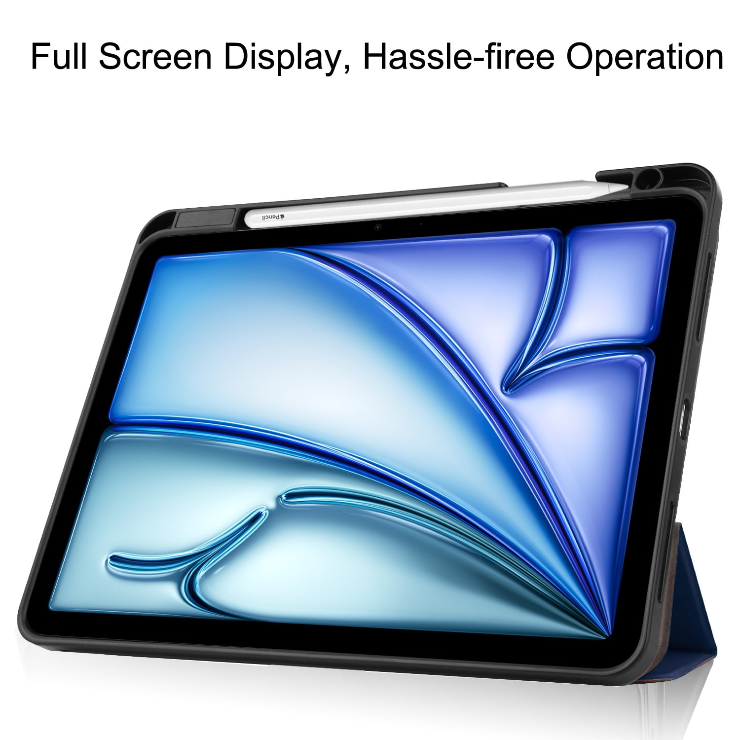 Allytechgroup iPad Air 11" M4 M3 M2 Case 2026 2025 2024, Slim Flip Smart Cover Auto Sleep Wake with Pencil Holder Multi Angle Veiwing Stand Shockproof Case for Apple iPad Air 11 inch, Darkblue