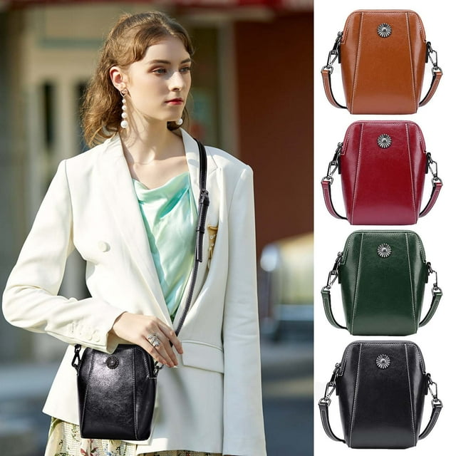 Bolso retro crossbody con múltiples compartimentos y correa ajustable - Diseño vertical de girasol, 18,5x14,5x8cm