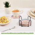 thumbnail image 6 of Haosy Set of 6 Drink Woven Coaster with Holder Heat Resistant Non-Slip Bar Coasters 4 Inches Cute Cinnamoroll with Star Moon, 6 of 7