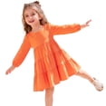 thumbnail image 5 of Vividxx Toddler Girl Dress Long Sleeve Fall Dress Ruffle A-Line Cute Casual Dress Solid Color Daily Wear Party 3-4 Years, 5 of 5
