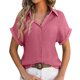 thumbnail image 1 of Camisa informal de manga corta holgada con botones, estampado floral y transparente en blanco, poliéster, tallas S-XXL, posición aleatoria, 1 of 6