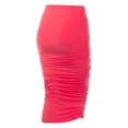 thumbnail image 3 of Doublju Women's Slim-Fit Ruched Long Pencil Skirt (Plus Size Available), 3 of 3