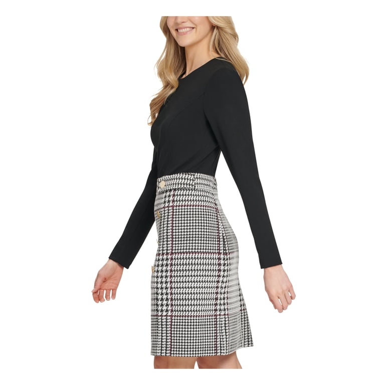 dkny houndstooth dress