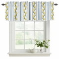 thumbnail image 2 of Lemon Striped Valances for Windows, Yellow Fruit Blue White Geometric Light Filtering Kitchen Curtains, Rod Pocket Window Valance Curtains for Living Room Bedroom, 42" W x 12" L, 2 Panels, 2 of 9