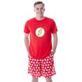 thumbnail image 5 of DC Comics Mens' The Flash Logo Short Sleeve Shirt Pajama Short Set, 5 of 7