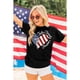 thumbnail image 3 of 4th of July Shirts Women Faith Family Freedom Tshirt American Flag T Shirts Star Stripes Patriotic Shirts Top TEE, 3 of 8