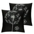 thumbnail image 2 of Nawypu 2 Pack Dandelion Throw Pillow Covers Black Cushion Cover Monochrome Dandelions with Seeds Blowing in The Wind Fluffy Pattern Design Pillow Slips for Sofa Couch Decor White, 2 of 6