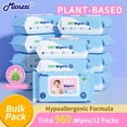 thumbnail image 3 of Mioszzi Baby Wipes, Unscented, Aloe, Gentle, Hypoallergenic, Hospital Grade, Plant-Based, 12 Packs, 960 Total Count, 3 of 5